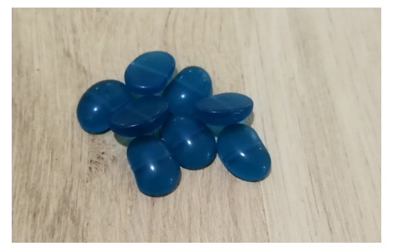 Almohadilla irregular 11*16mm Azul