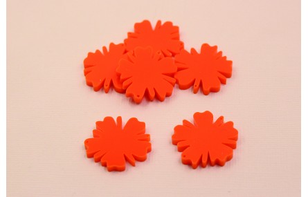 Flor Metacrilato 23mm diámetro Naranja