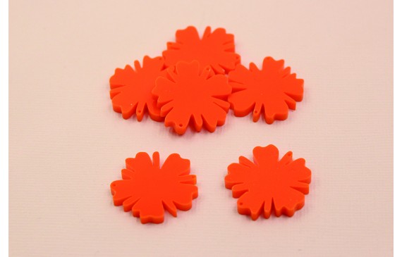 Flor Metacrilato 23mm diámetro Naranja