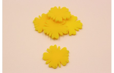 Flor Metacrilato 36mm diámetro Amarillo