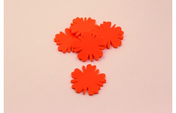 Flor Metacrilato 36mm diámetro Naranja