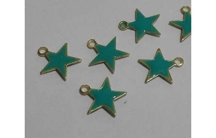 Colgante Estrella esmaltada 10mm verde