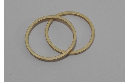 Aro de 1mm y de 16mm diametro oro Mate