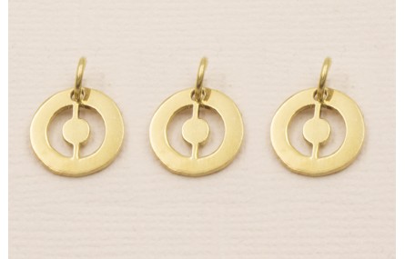 Colgante letra O 10mm Baño Oro 18K, 3Micras