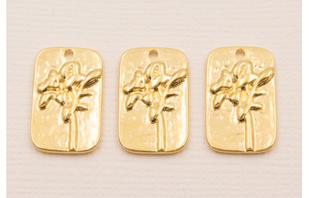 Colgante 20*11 Flores incrustadas Baño ORO 3M 24K