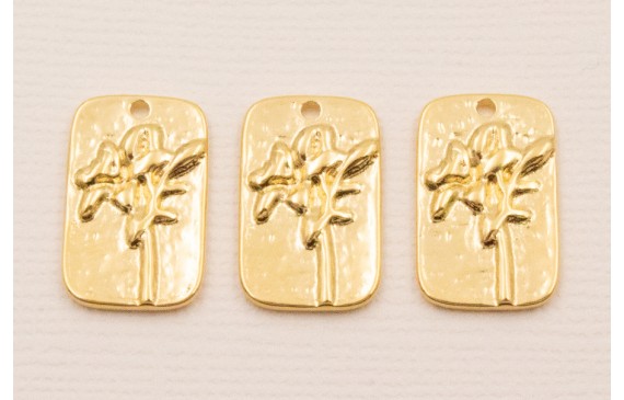 Colgante 20*11 Flores incrustadas Baño ORO 3M 24K