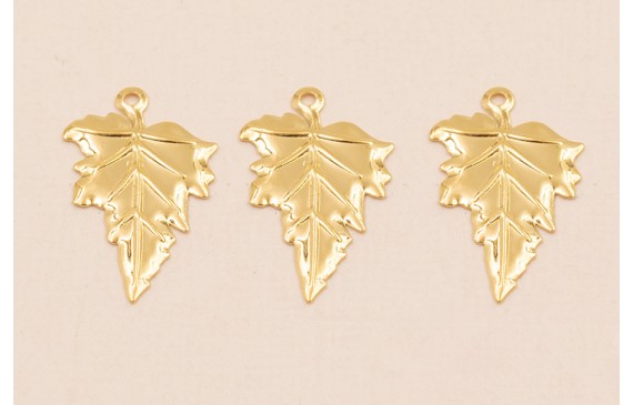 Colgante Hoja 23*13mm Baño Oro 18K 3 Micras