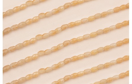 Ristra 40cms Ovalos facetados Piedra 6*4 tostado