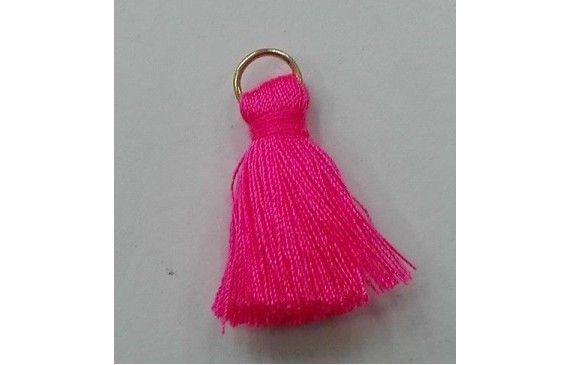 Pompon 25mm con anilla dorada Rosa Coral