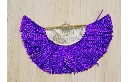 Pendiente abanico 45*25mm Azul amoratado