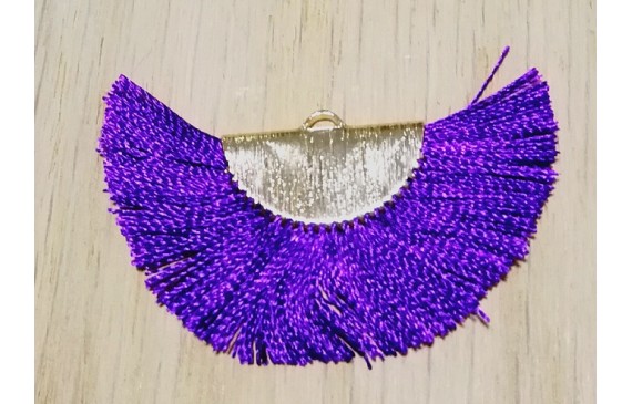 Pendiente abanico 45*25mm Azul amoratado