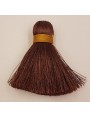 Pompón 60mm*15mm Marrón oscuro y cordón mostaza