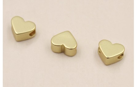Cuenta Mini corazón 6*5mm Oro Mate