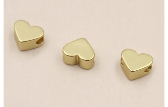 Cuenta Mini corazón 6*5mm Oro Mate