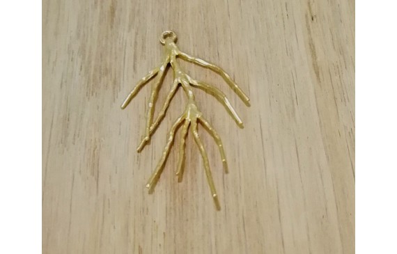 Colgante Rama Coral 38*23mm Oro Mate