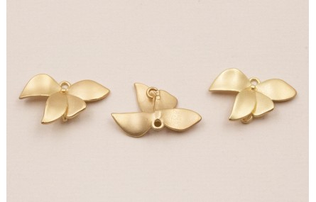 Colgante 4 hojas 20*12mm Dorado Mate