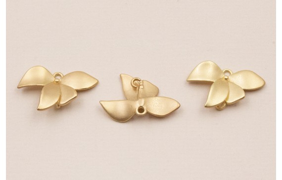 Colgante 4 hojas 20*12mm Dorado Mate