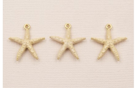 Colgante Estrella Mar 12mm diámetro Beige