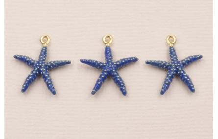 Colgante Estrella Mar 12mm diámetro Esmalte Azul