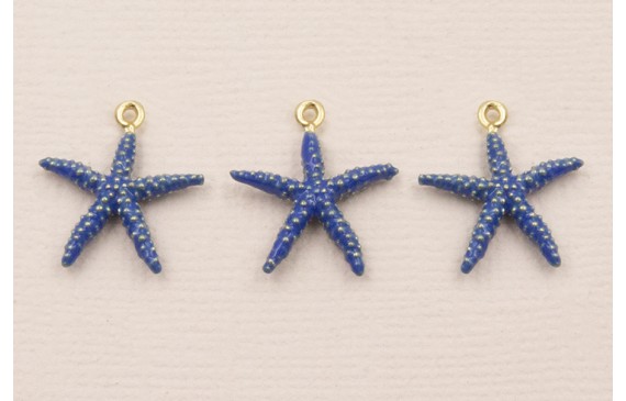 Colgante Estrella Mar 12mm diámetro Esmalte Azul