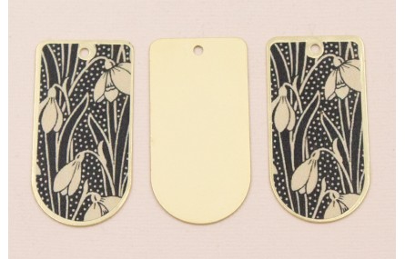 Pieza 50*25 Oro mate Flores Blanco y Negro