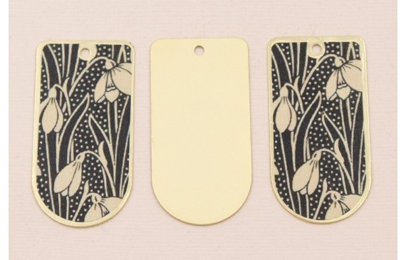 Pieza 50*25 Oro mate Flores Blanco y Negro