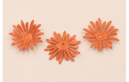 Flor Irregular esmaltada 33mm diametro Rosa Coral