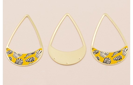 Colgante lágrima 58*37mm Oro Mate conchas Amarillo