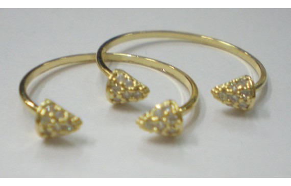 Anillo Cono microbrillos ORO