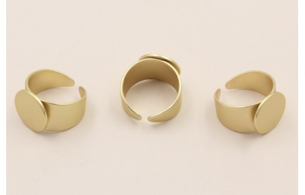 Anillo disco plano 13mm oro mate