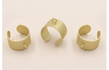 Anillo labrado 12mm con anilla Dorado Mate