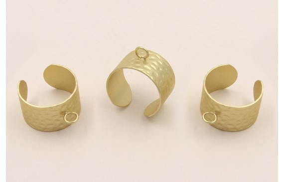 Anillo labrado 12mm con anilla Dorado Mate