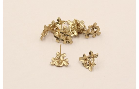 Perno trio flores 15*15m Oro Mate