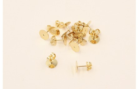 MONTURA DISCO 8MM PERLA DORADO