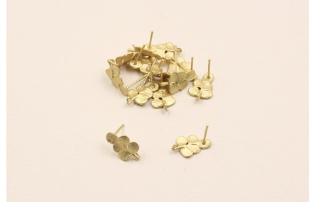 Perno hojas redondas 16*10mm oro mate