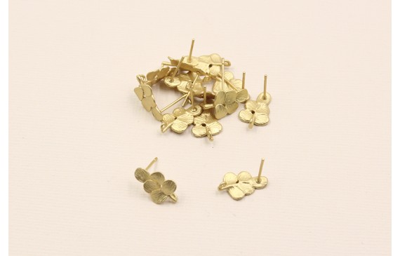 Perno hojas redondas 16*10mm oro mate