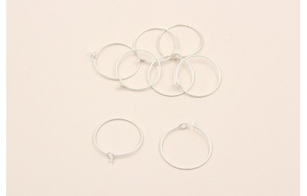 Aro pendiente 20mm Plata Mate