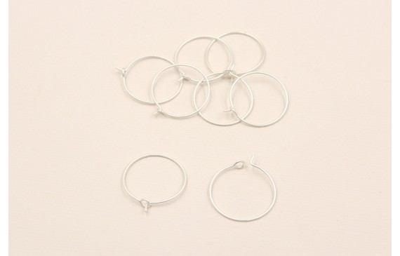 Aro pendiente 20mm Plata Mate