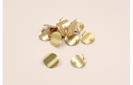Perno Disco irregular 15mm con anilla Oro Mate