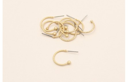 Pendiente gancho con bola 16mm diámetro Oro Mate