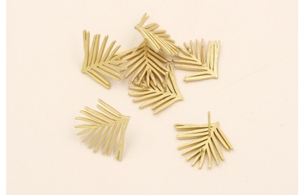 Pendiente Hoja de Palmera 19*23mm Oro Mate