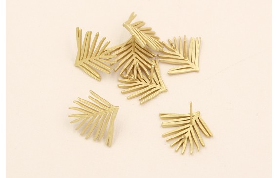 Pendiente Hoja de Palmera 19*23mm Oro Mate