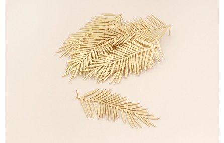 Pendiente Hojas 70*30mm Oro Mate