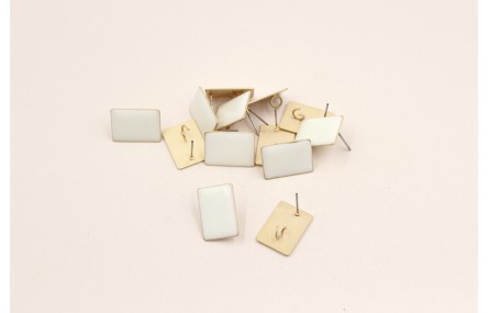 Perno rectangulo esmaltado 17*13mm Blanco