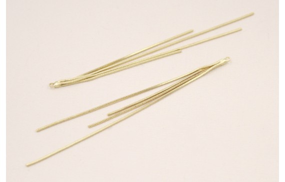 Fleco de 4 cadenas de 1mm cada. 100mm Dorado Mate