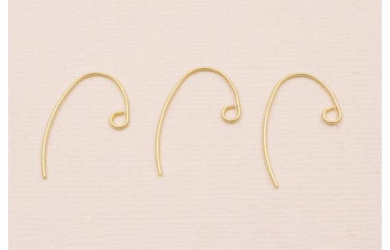 Pendiente gancho sencillo 22mm Dorado Mate