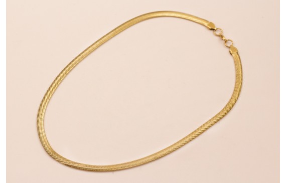 Collar Completo Acero Inox. Tira serpiente 6*3 Oro