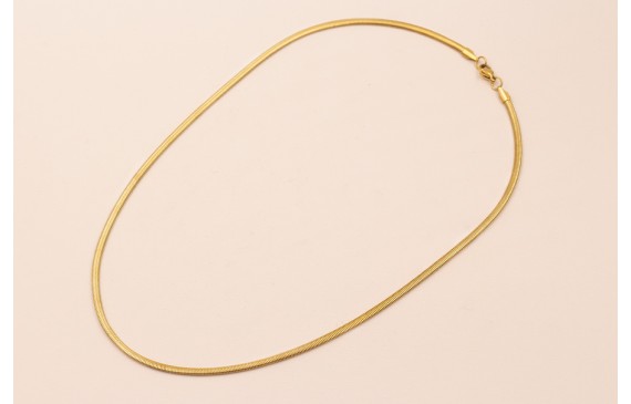 Collar Completo Acero Inox. Tira serpiente 3*2 Oro