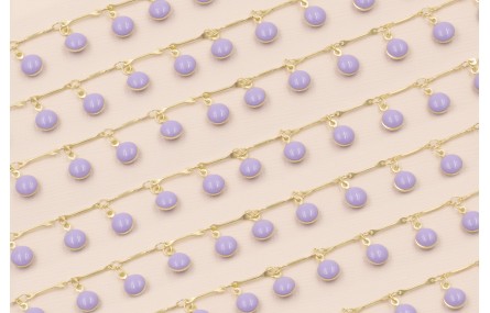 Cadena colgante Chapitas 7mm esmalte Lila