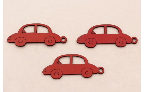 Coche cuero 65*25mm Rojo